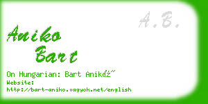 aniko bart business card